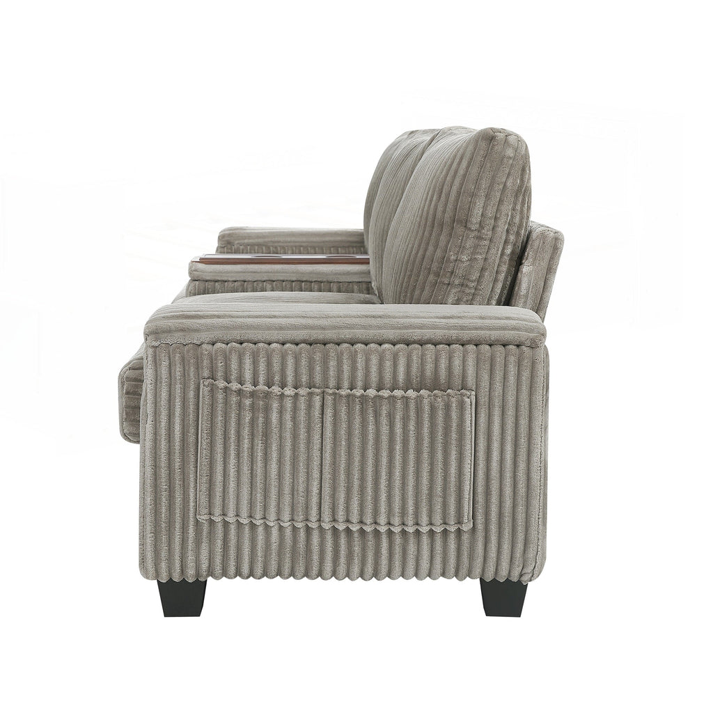 Canapé 4 places en velours côtelé de 133 pouces