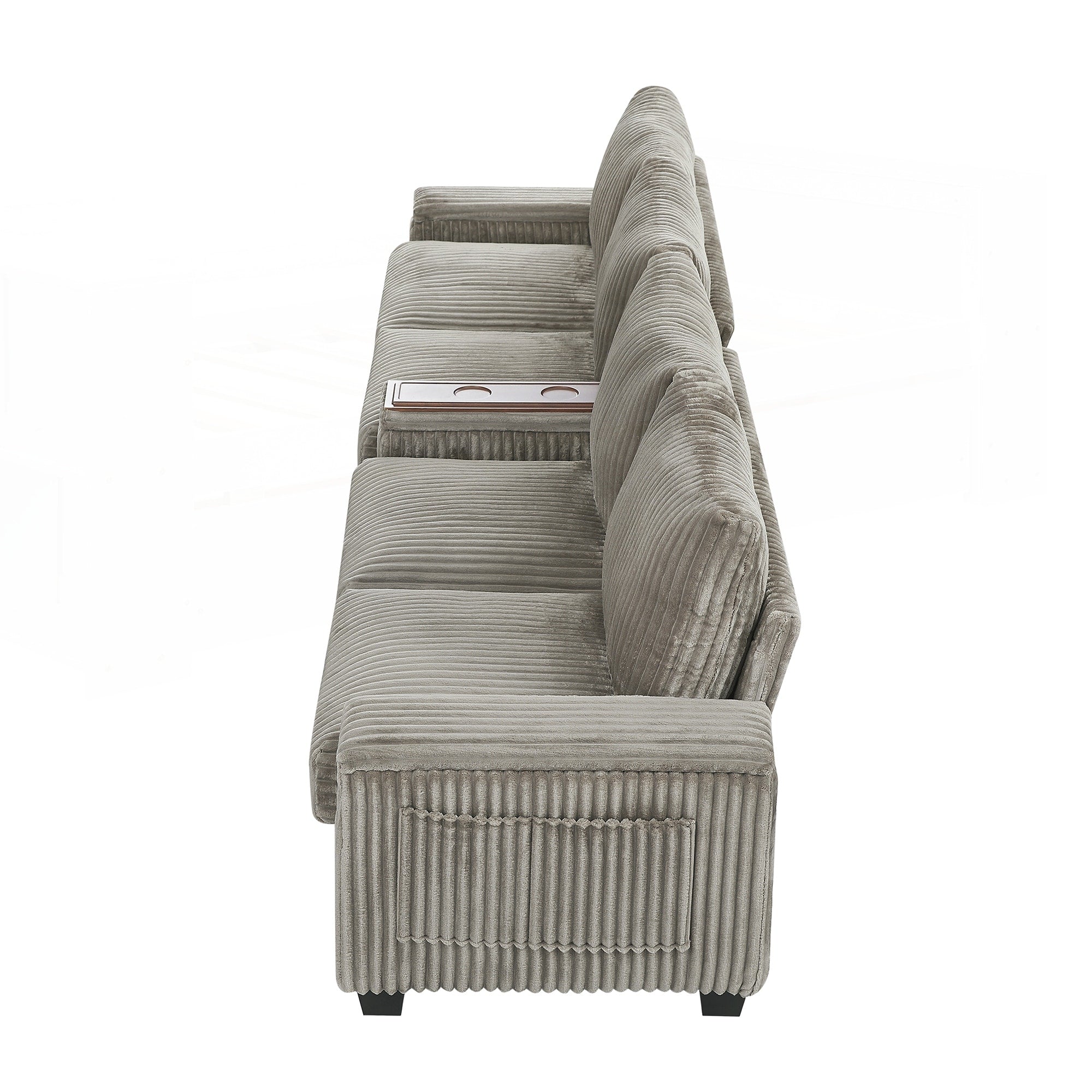 Canapé 4 places en velours côtelé de 133 pouces