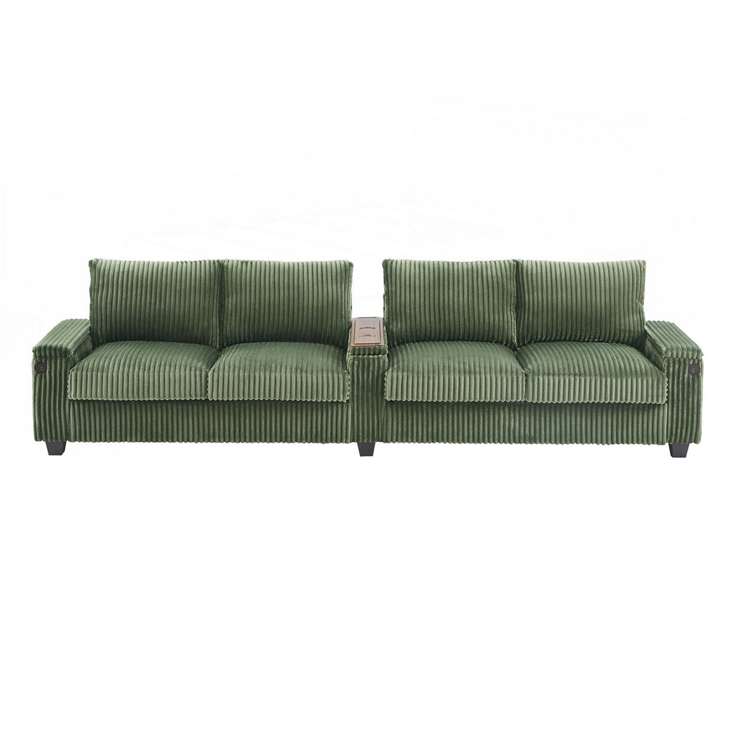 Canapé 4 places en velours côtelé de 133 pouces