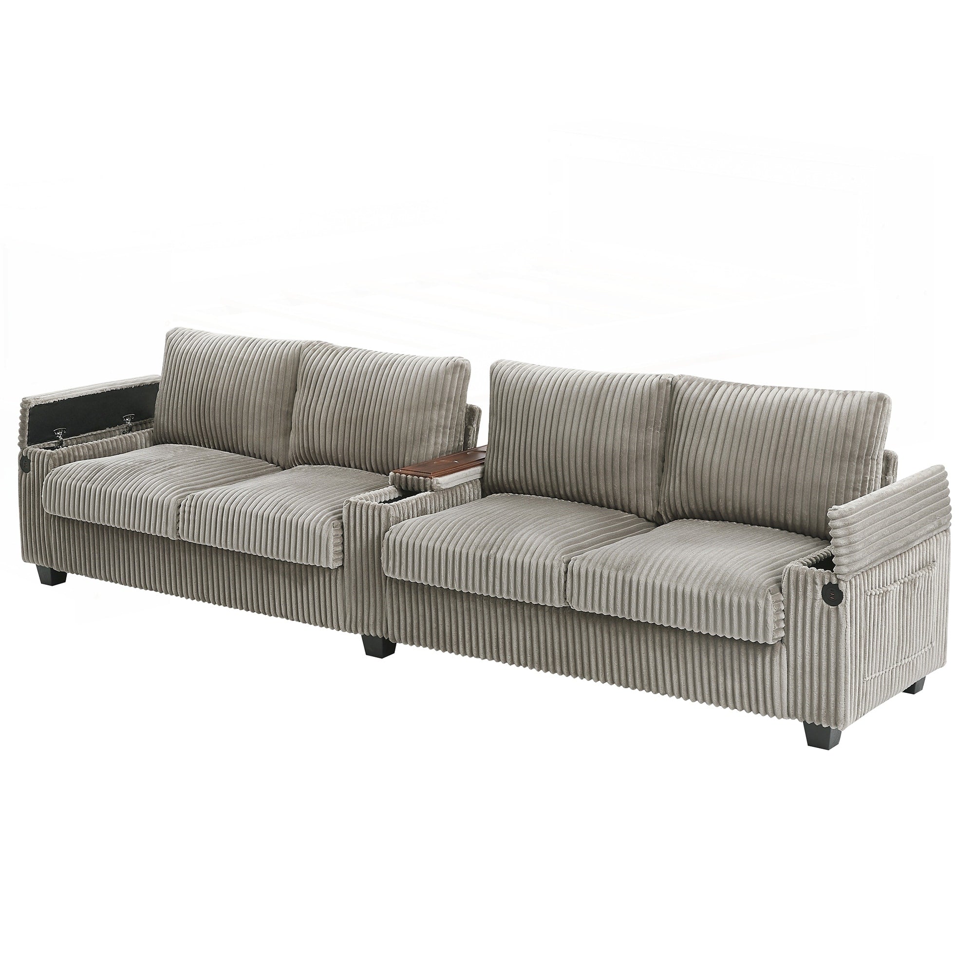Canapé 4 places en velours côtelé de 133 pouces