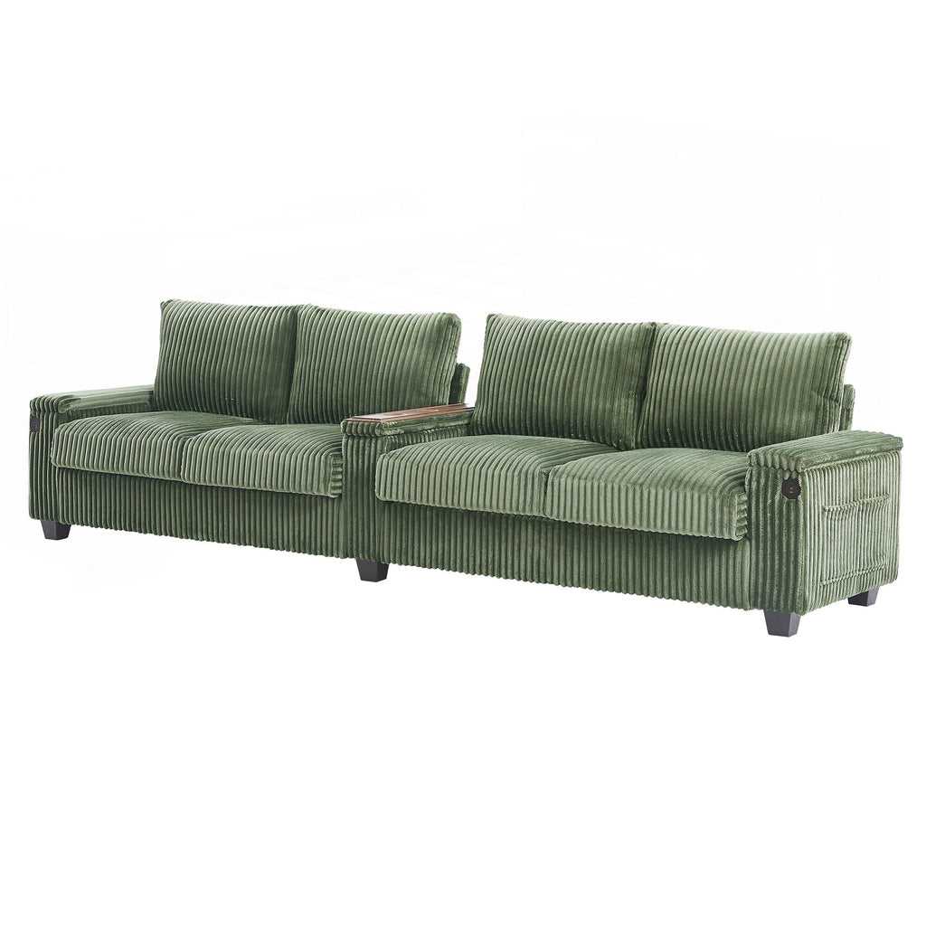 Canapé 4 places en velours côtelé de 133 pouces