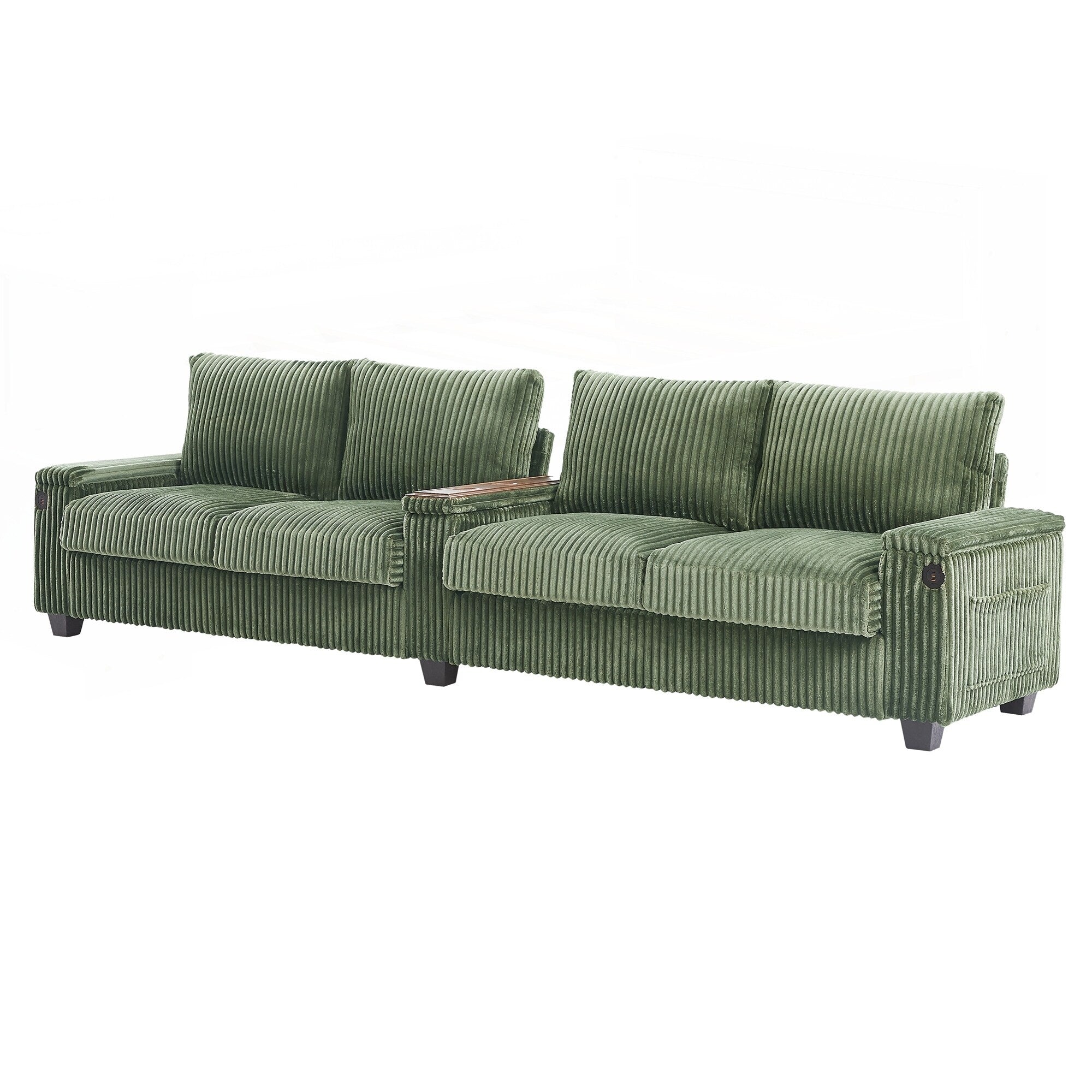Canapé 4 places en velours côtelé de 133 pouces