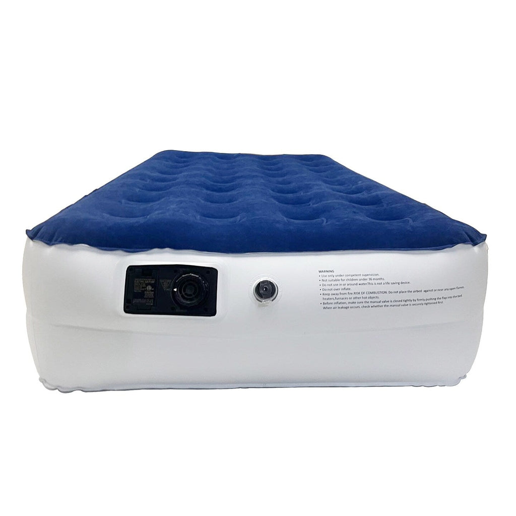 Matelas pneumatique durable de 14 pouces avec technologie Comfort Coil et pompe haute capacité, idéal pour le camping, la maison et les voyages portables.