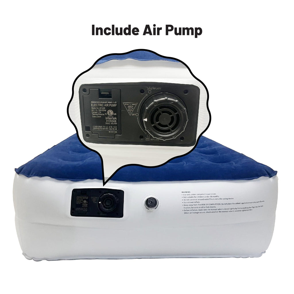 Matelas pneumatique durable de 14 pouces avec technologie Comfort Coil et pompe haute capacité, idéal pour le camping, la maison et les voyages portables.