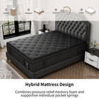 Matelas hybride extra ferme de 14 pouces avec refroidissement et isolation des mouvements