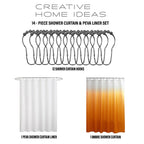 Ensemble de bain/douche 14 pièces : rideau de douche ombré, crochets et doublure PEVA