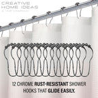 Ensemble de bain/douche 14 pièces : rideau de douche ombré, crochets et doublure PEVA