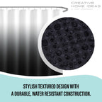 Ensemble de bain/douche 14 pièces : rideau de douche ombré, crochets et doublure PEVA