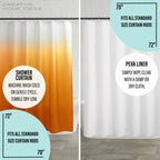 Ensemble de bain/douche 14 pièces : rideau de douche ombré, crochets et doublure PEVA