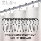 Ensemble de bain/douche 14 pièces : rideau de douche ombré, crochets et doublure PEVA