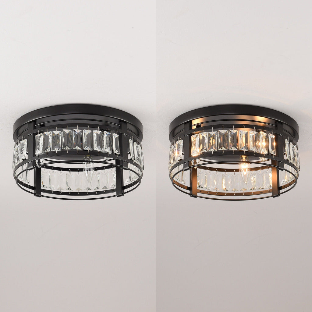 Plafonnier encastré industriel noir mat de 14 po