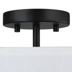 Plafonnier semi-encastré noir mat à 3 lumières de 14 po avec abat-jour tambour - 14 W