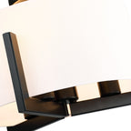 Plafonnier semi-encastré noir mat à 3 lumières de 14 po avec abat-jour tambour - 14 W