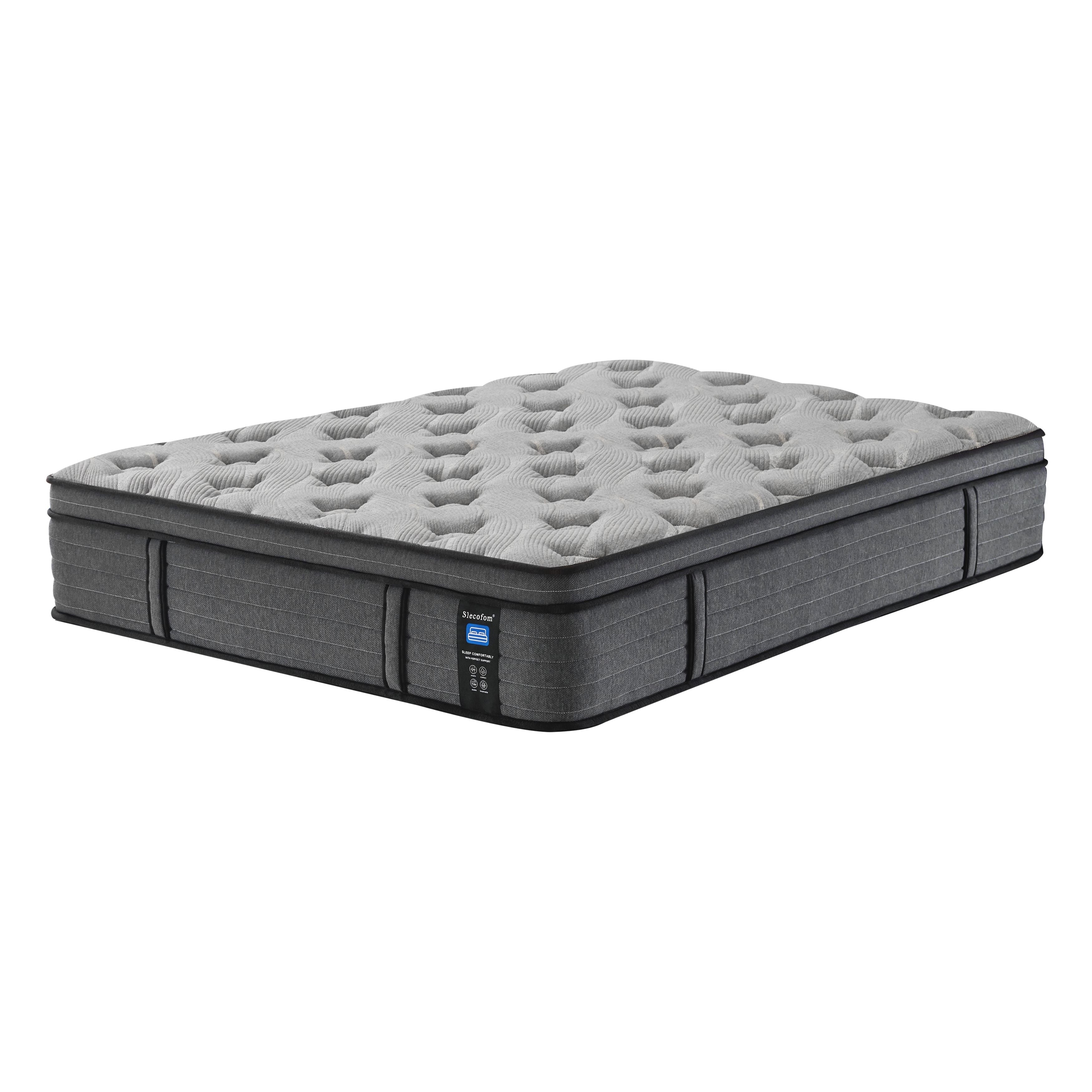Matelas hybride moyen Euro Top de 14 pouces, matelas en mousse à mémoire de forme dans une boîte