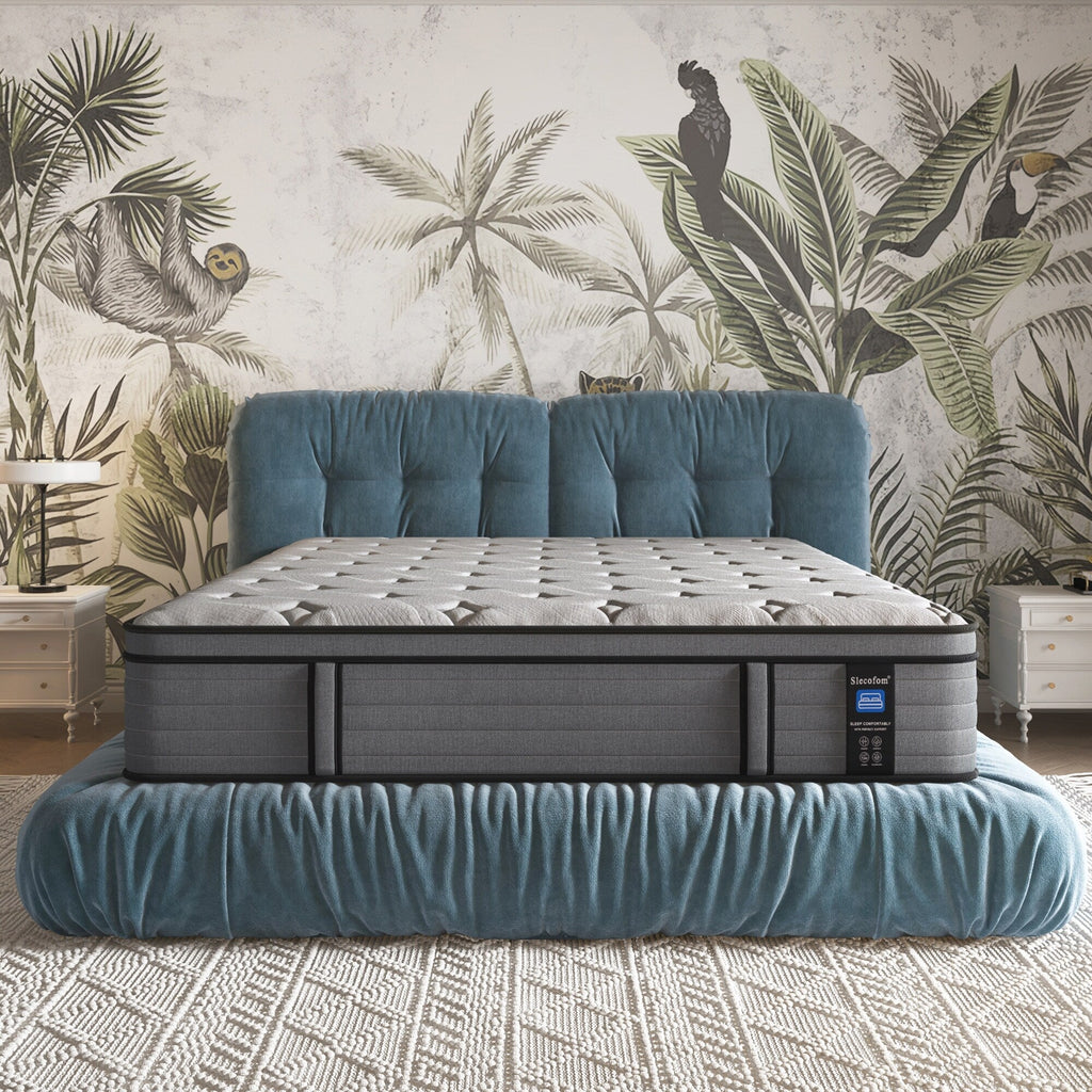 Matelas hybride en mousse à mémoire de forme ferme Euro Top de 14 pouces, livré dans une boîte