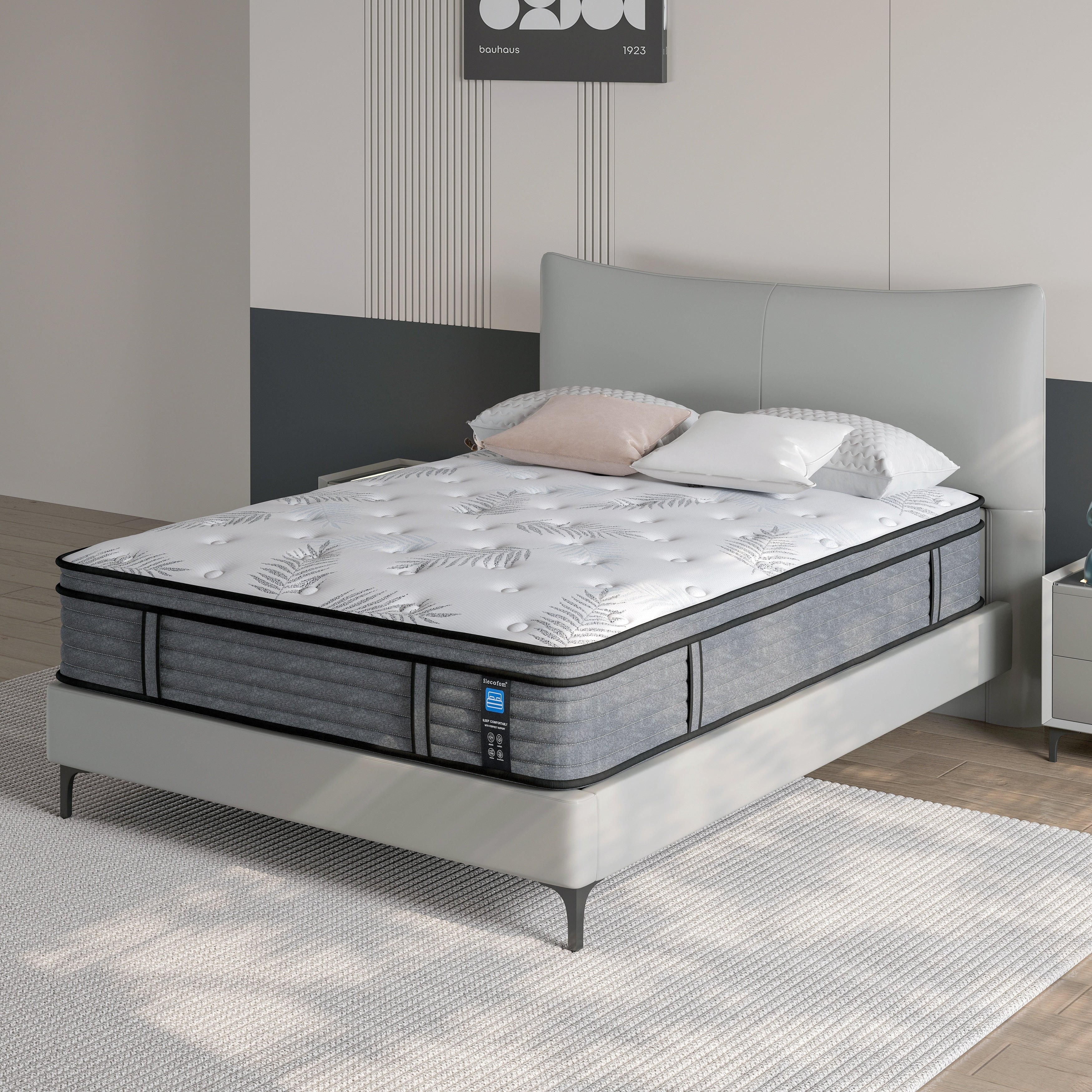 Matelas hybride en mousse à mémoire de forme Cool Gel de 14 pouces, ferme, pour petites chambres