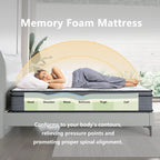 Matelas hybride en mousse à mémoire de forme Cool Gel de 14 pouces, ferme, pour petites chambres