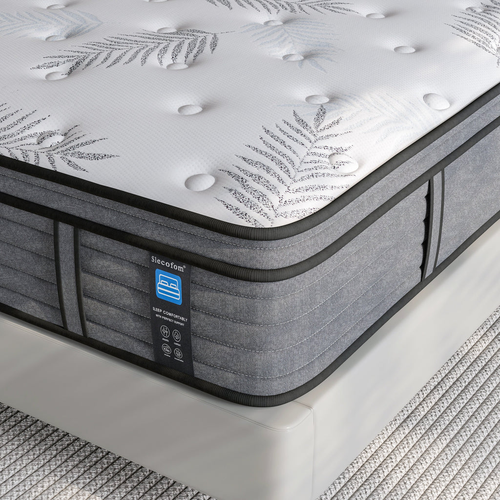 Matelas hybride en mousse à mémoire de forme Cool Gel de 14 pouces, ferme, pour petites chambres