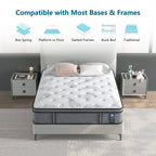 Matelas hybride en mousse à mémoire de forme Cool Gel de 14 pouces, ferme, pour petites chambres