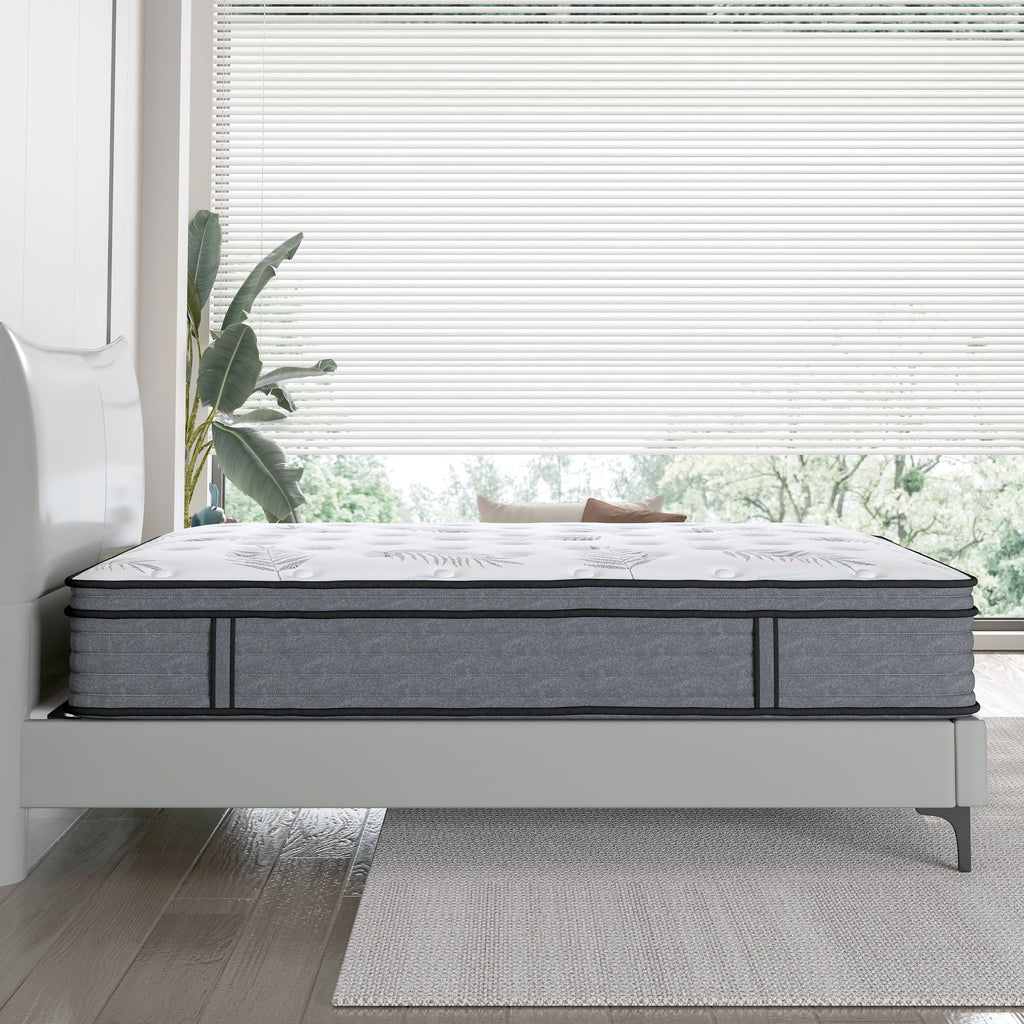 Matelas hybride en mousse à mémoire de forme Cool Gel de 14 pouces, ferme, pour petites chambres