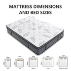 Matelas hybride en mousse à mémoire de forme Cool Gel de 14 pouces, ferme, pour petites chambres