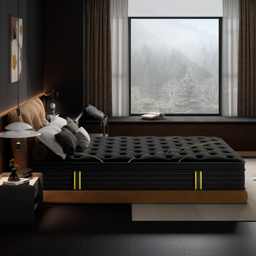 Matelas hybride en mousse à mémoire de forme avec gel moelleux de 14 pouces et ressorts ensachés