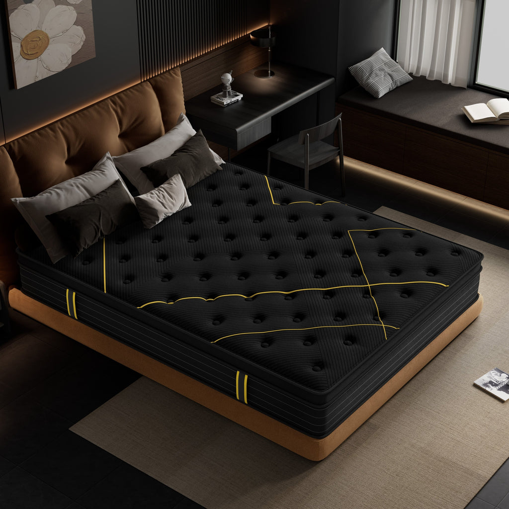 Matelas hybride en mousse à mémoire de forme avec gel moelleux de 14 pouces et ressorts ensachés