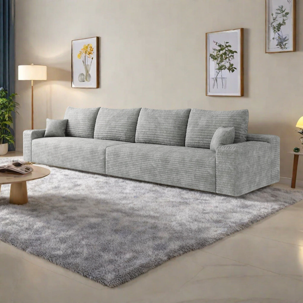 Canapé 5 places en mousse 140Foam - Canapé nuage en velours côtelé moelleux avec fauteuil inclinable et mousse haute résilience