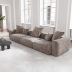 Canapé sectionnel modulaire en velours côtelé 141,73 avec coussin épais, canapé convertible à assise profonde pour salon