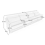 Canapé 6 places en chenille 141,7 avec base ergonomique en bois et éponge haute résilience pour le salon