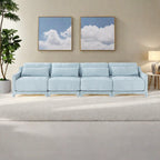 Canapé 6 places en chenille 141,7 avec base ergonomique en bois et éponge haute résilience pour le salon