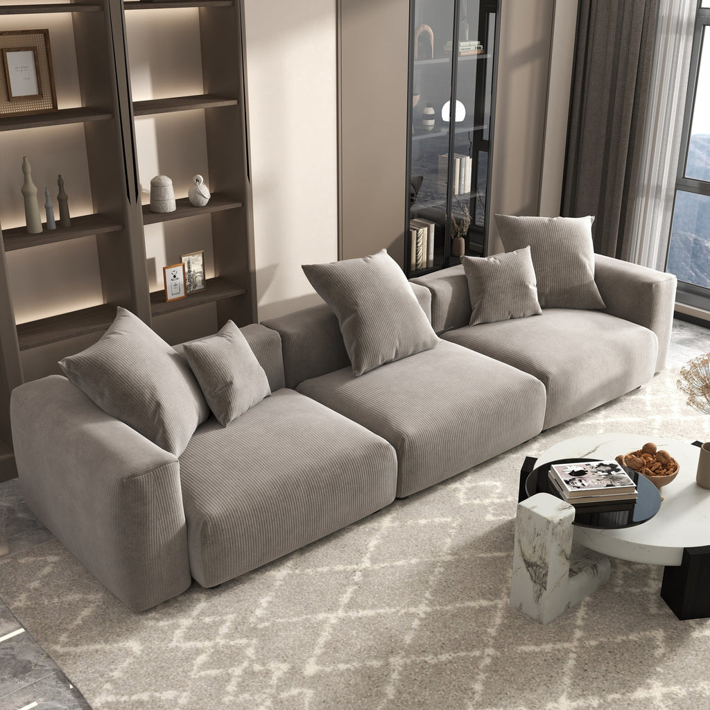 Canapé sectionnel contemporain en velours côtelé 142 Canapé profond classique
