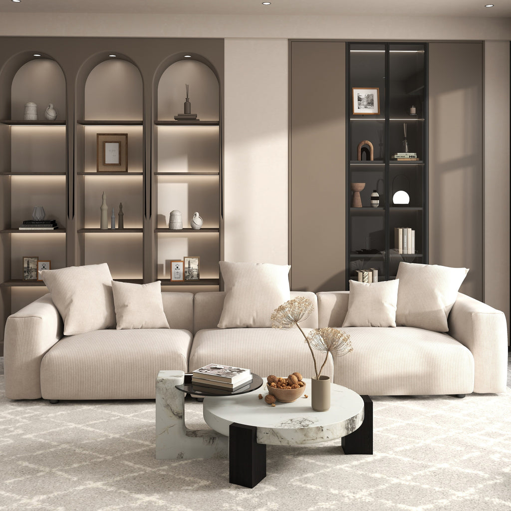 Canapé sectionnel contemporain en velours côtelé 142 Canapé profond classique