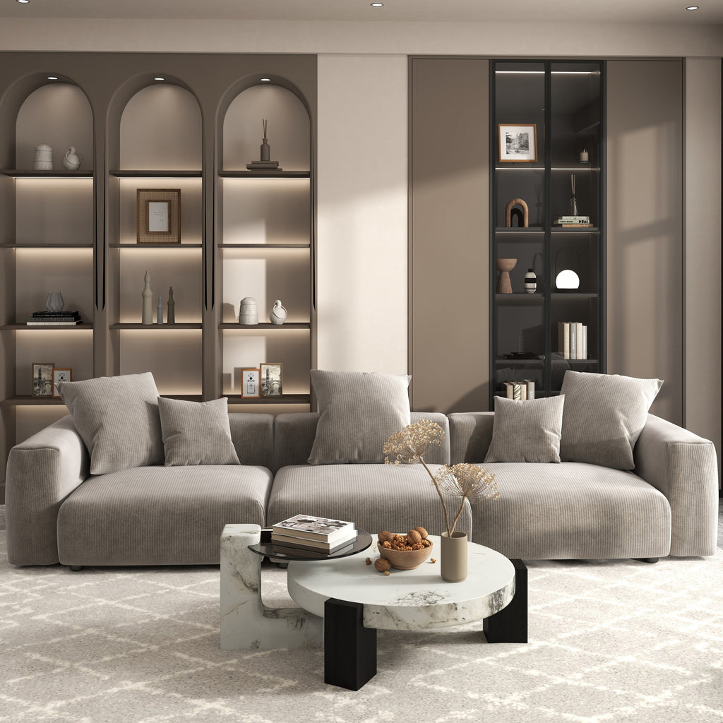 Canapé sectionnel contemporain en velours côtelé 142 Canapé profond classique