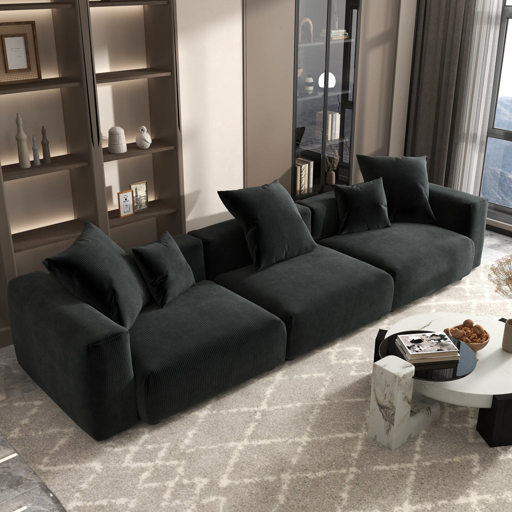 Canapé sectionnel contemporain en velours côtelé 142 Canapé profond classique