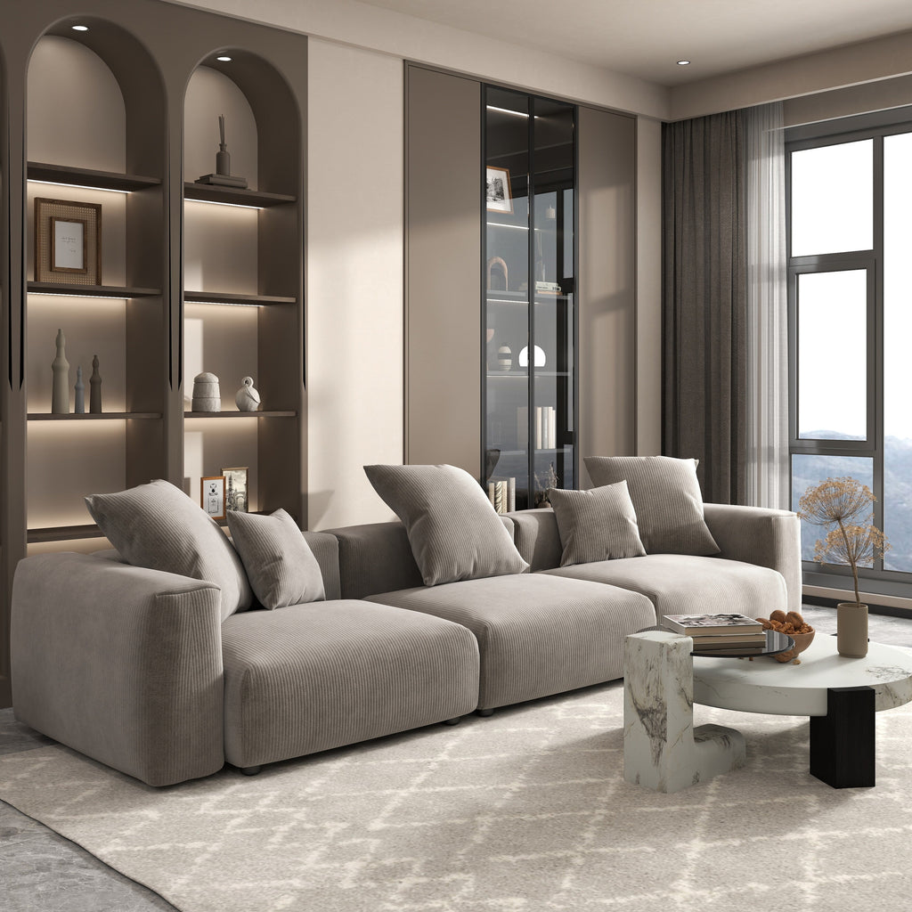 Canapé sectionnel contemporain en velours côtelé 142 Canapé profond classique