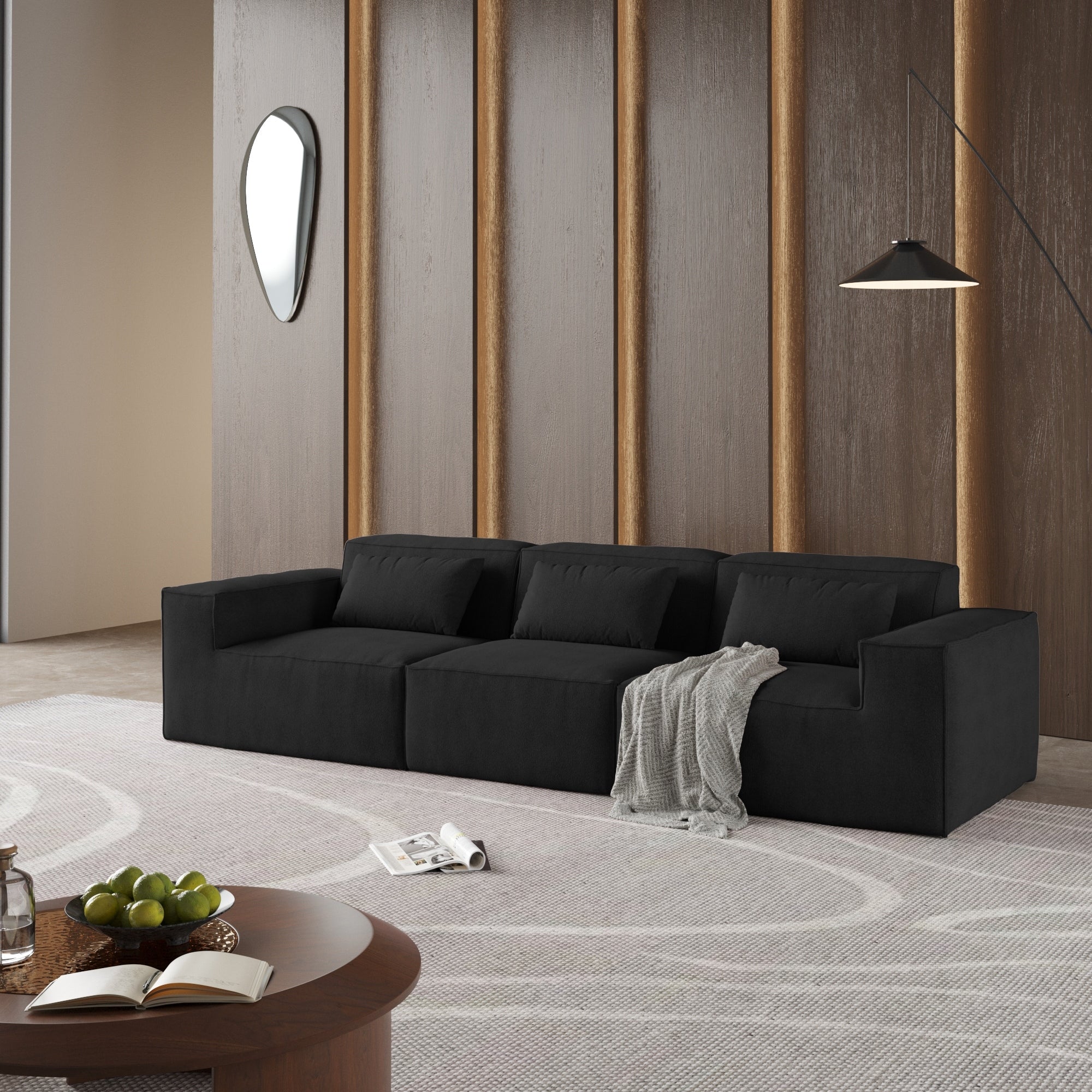 Canapé sectionnel Cloud 149, grand canapé modulaire 4 places, canapés modernes et confortables en velours côtelé, meubles de salon