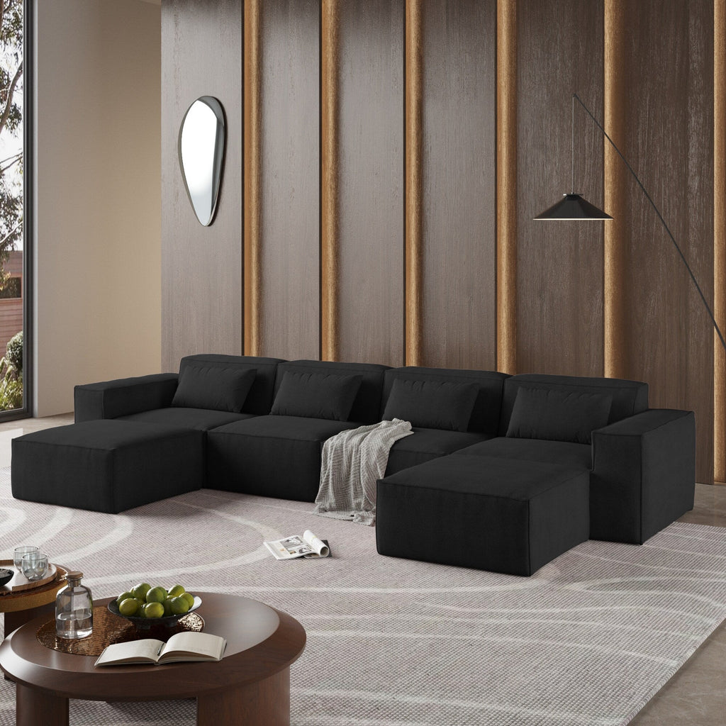 Canapé sectionnel modulaire en U 149, canapé rembourré 6 places, combinaison libre