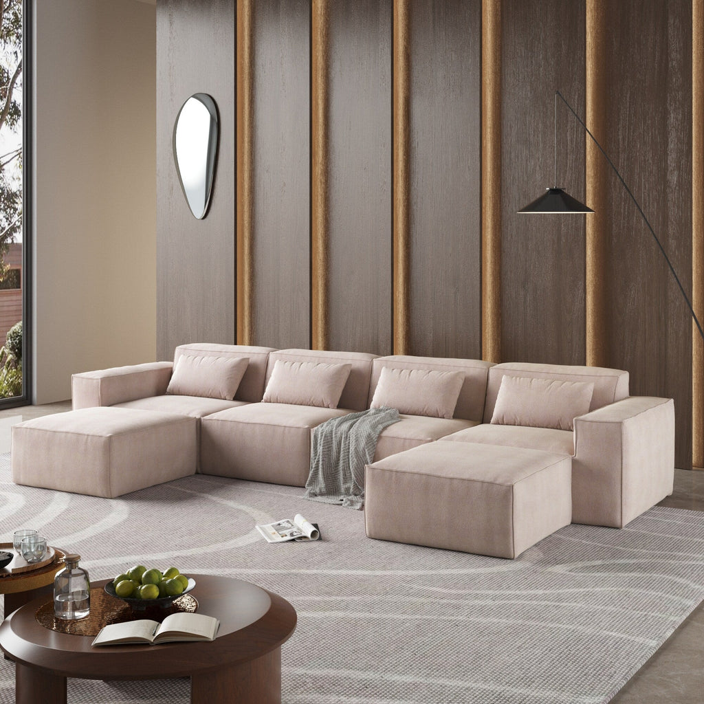 Canapé sectionnel modulaire en U 149, canapé rembourré 6 places, combinaison libre