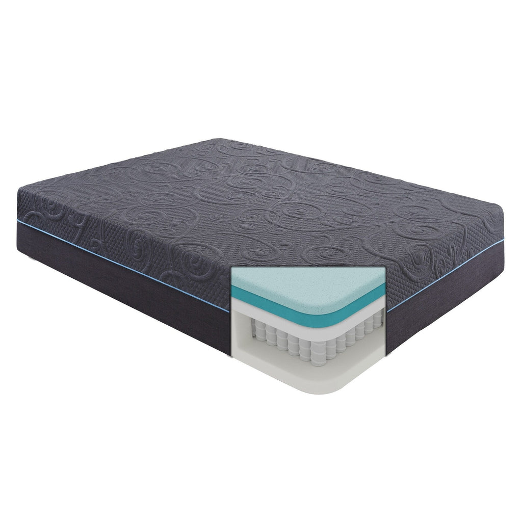 Matelas hybride en mousse à mémoire de forme infusée de gel, 14 lits, dans une boîte