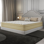 Matelas hybride en mousse à mémoire de forme de taille moyenne, 14 Euro Top, dans une boîte