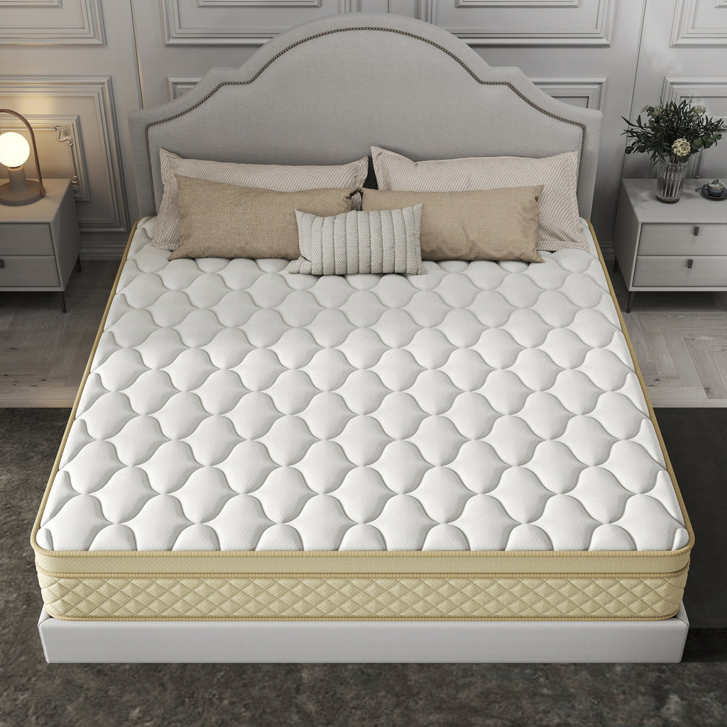 Matelas hybride en mousse à mémoire de forme de taille moyenne, 14 Euro Top, dans une boîte