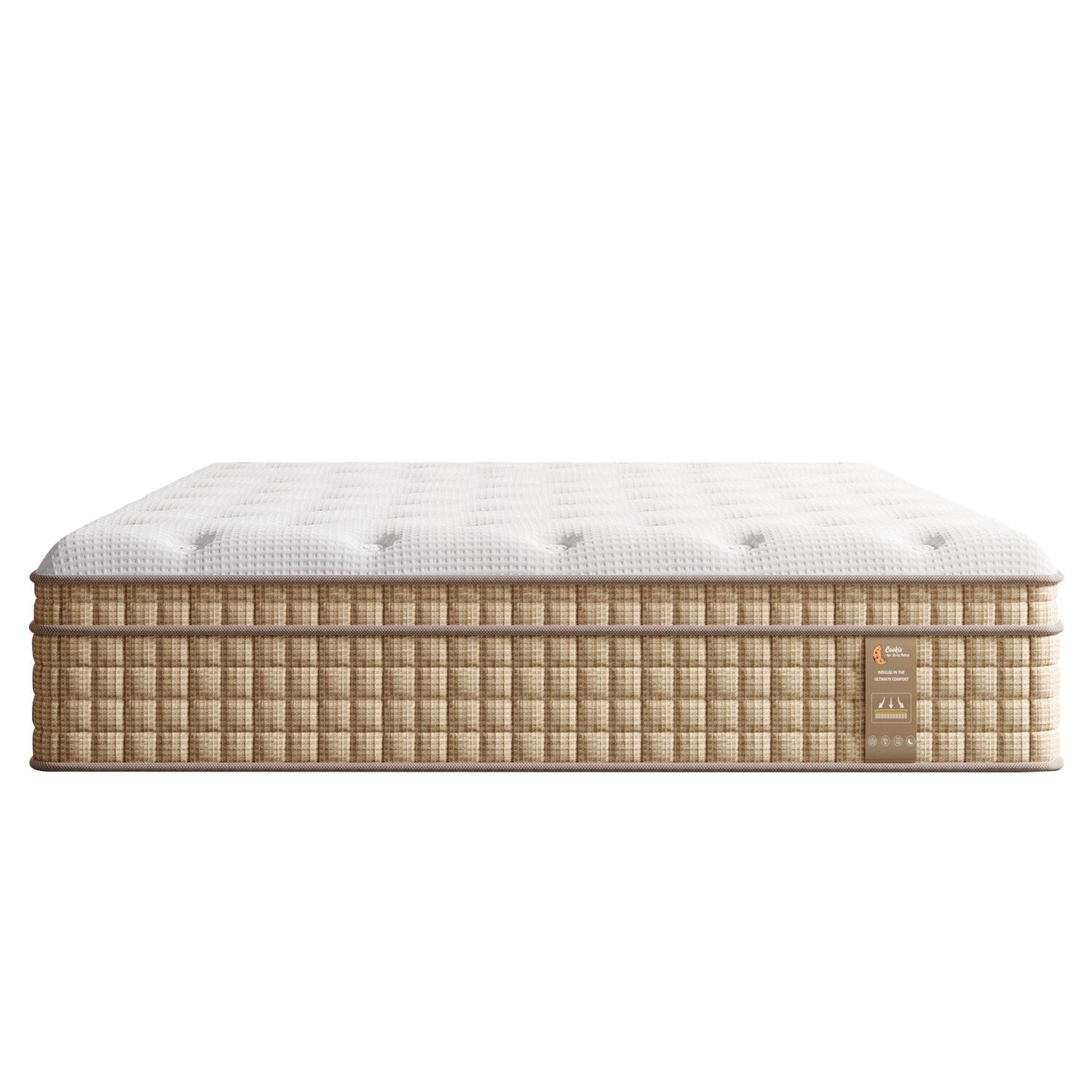 Matelas hybride à ressorts 14 pouces avec mousse à mémoire de forme en gel, sans fibre de verre, moelleux moyen, certifié CertiPUR-US