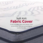 Matelas hybride en mousse moelleuse et polyester doux avec housse en tricot