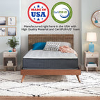 Matelas hybride de luxe 14 pouces avec revêtement en mousse, support de bord robuste, mousse haute densité, dessus matelassé moelleux, noir