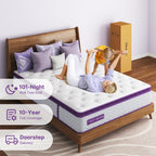 Matelas à plateau-coussin mi-ferme 14 po - Mousse de charbon de bambou, soutien 5 zones, certifié CertiPUR-US?