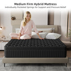 Matelas hybride à ressorts ensachés de taille moyenne, livré dans une boîte