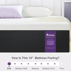 Matelas moelleux en mousse à mémoire de forme avec gel et garantie de 10 ans, certifié CertiPUR-US et sans bruit