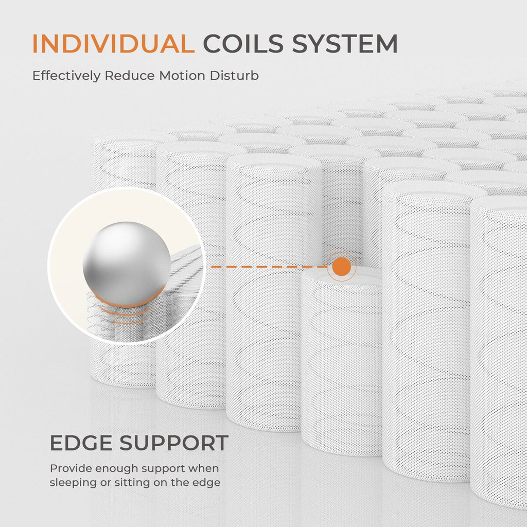 Matelas hybride en mousse à mémoire de forme de 14 pouces dans une boîte