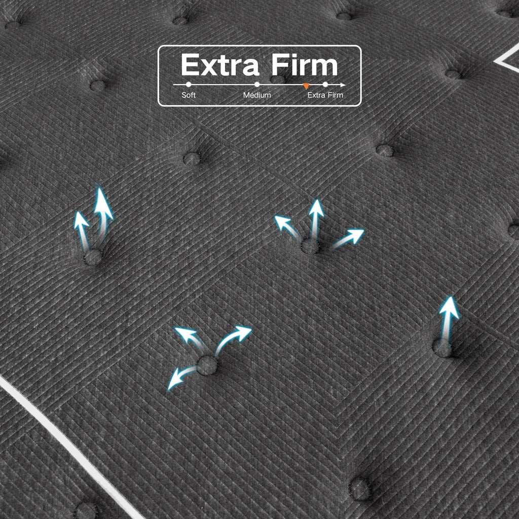 Matelas hybride à plateau-coussin de 14 po avec support à ressorts ensachés, extra ferme